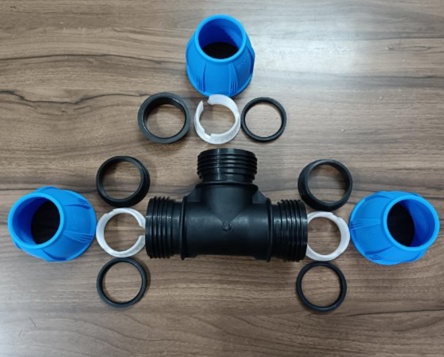 50mm - EQUAL TEE JOINER - PP Fittings for Blue Line HDPE Poly Pipe